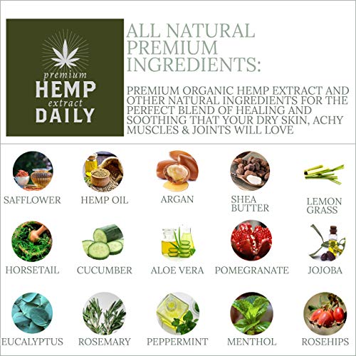 Premium Hemp Extract Daily Earthly Body Triple Strength Intensive Cream - Topical Muscle, Knees, Joints, Back, Neck and Shoulder Rub - Organic Ingredients - 1.7 Ounces (Original Mint, Pack of 2) - Image 7