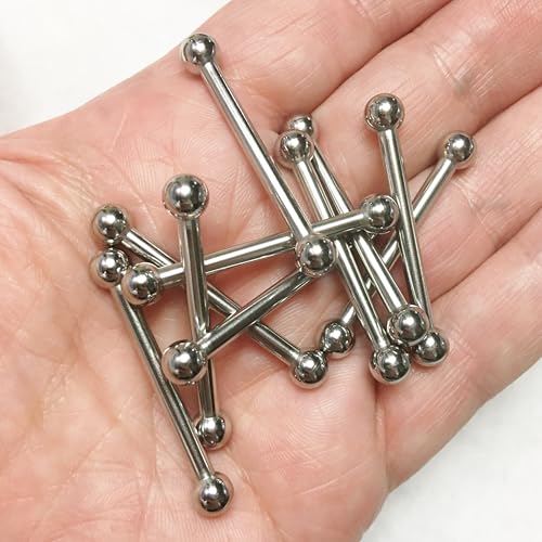 M01402-10 MOREZMORE 2pcs Double Ball Rod Barbells 6mm Ball 40mm Length for Ball and Socket Stop Motion Puppet Armature Humanly Posable Armature Parts HPA