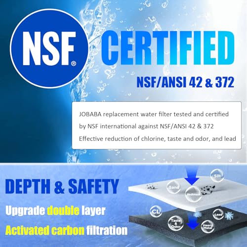 WF3CB Water Filter Replacement - Compatible with Frigidaire WF3CB, PureSource 3, 706465, 242086201, 242069601, PS3412266, AP4567491 Water Filter Replacement, Height 9 Inches, 2 Pack