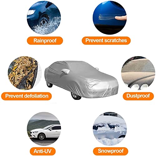 Trintion Autoabdeckung Autoplane Auto Abdeckplane wasserdichte Outdoor Kratzfest Staubdicht Autogarage Autoplane für Winter Sommer (400 x 175 x 120cm)