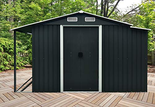 Zelsius Gerätehausanbau | 303 x 156/146 x 42 cm | anthrazit | für Zelsius Gerätehaus mit den Maßen: 300 x 250 cm – Bild 5