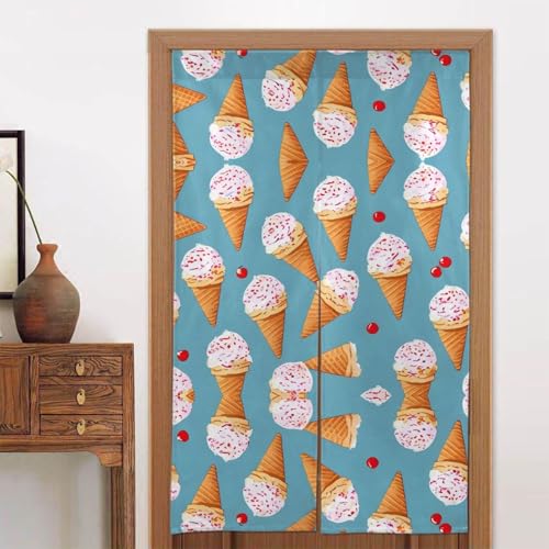 Cortinas opacas que oscurecen la habitación infantil BROLEO Decora con diseño de gofres y helado 5