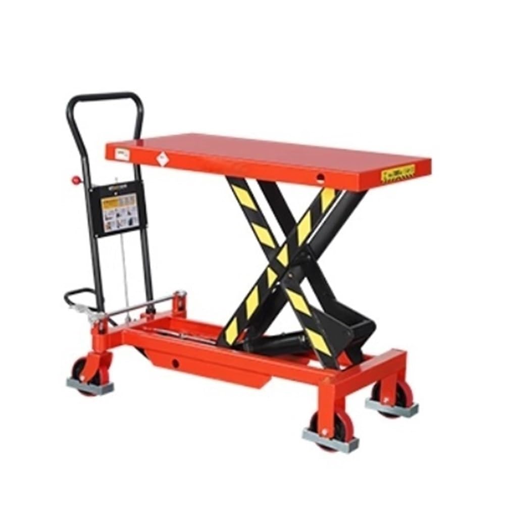 HOMEle Plataforma de tijera hidráulica – Pequeño carro plano manual para mantenimiento de coche, pesado Du, portátil y diseño de cactus para un fácil transporte
