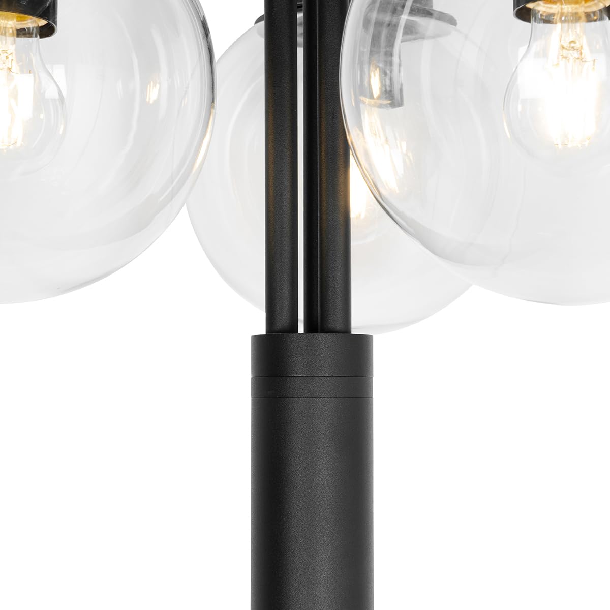 QAZQA sfera - Palo da giardino Moderno - 3 luce - L 58.5 cm - Nero - Moderno - Illuminazione esterna