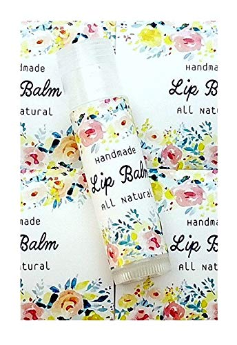 ZZYBIA Homemade Skincare Products Adhesive Labels Stickers for Lip Balm Container Tubes 20pcs (Angelic Floral)