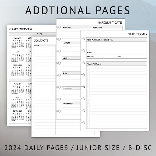 2024 Daily Planner Refills For 8Discbound Junior Size