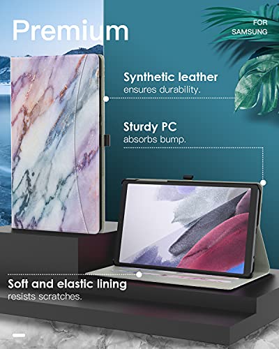 Dadanism Case For Samsung Galaxy Tab A7 Lite 8.7 Inch 2021 (Sm-T220/T225/T227), Multi-Angle Viewing Lightweight Folio Cover With Pocket Protective Cover For Samsung Galaxy Tab A7 Lite, Purple Marble #TOP4