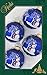Produktbild Krebs Glas Lauscha - 4 blaue Christbaumkugeln mit Schneemanndekoration - 7 cm - 4 Stück