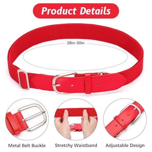 Red/Black/Navy Blue Baseball Socks and Belt Combo, Softball Sock and Adjustable Belt for Youth Girls Men Adult3