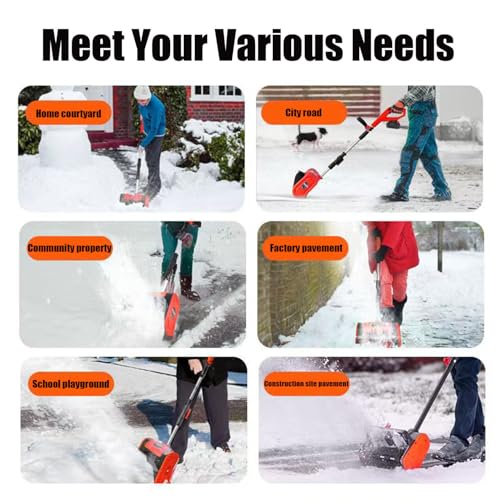 Spazzaneve elettrico, senza fili, con batteria e caricabatterie inclusi, con manico ausiliario per un facile utilizzo, ideale per una rapida rimozione della neve