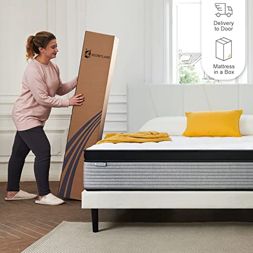 S Secretland Queen Mattress, 12 Inch Hybrid Memory Foam Mattress And Individual Pocket Springs,Queen Bed In A Box With Pressure Relief And Cooler Cover,Soft Queen Size #TOP4