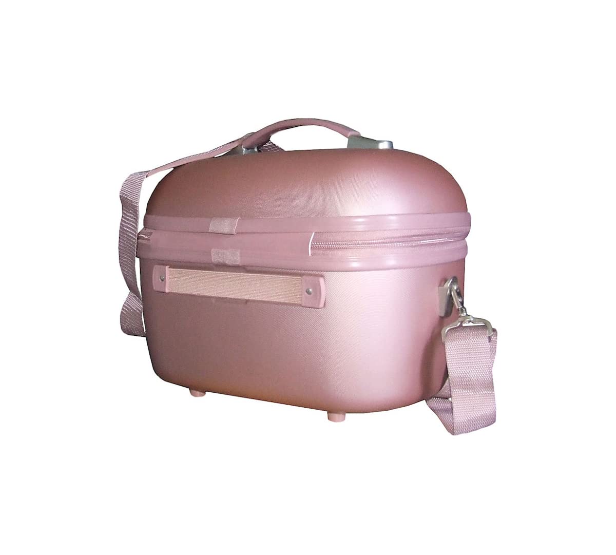 Vanity Twarde Case Różowy z uchwytem i paskiem na ramię - Kosmetyczka, Makijaż-Snowball, Różowy, Vanity case i piórnik, makijaż