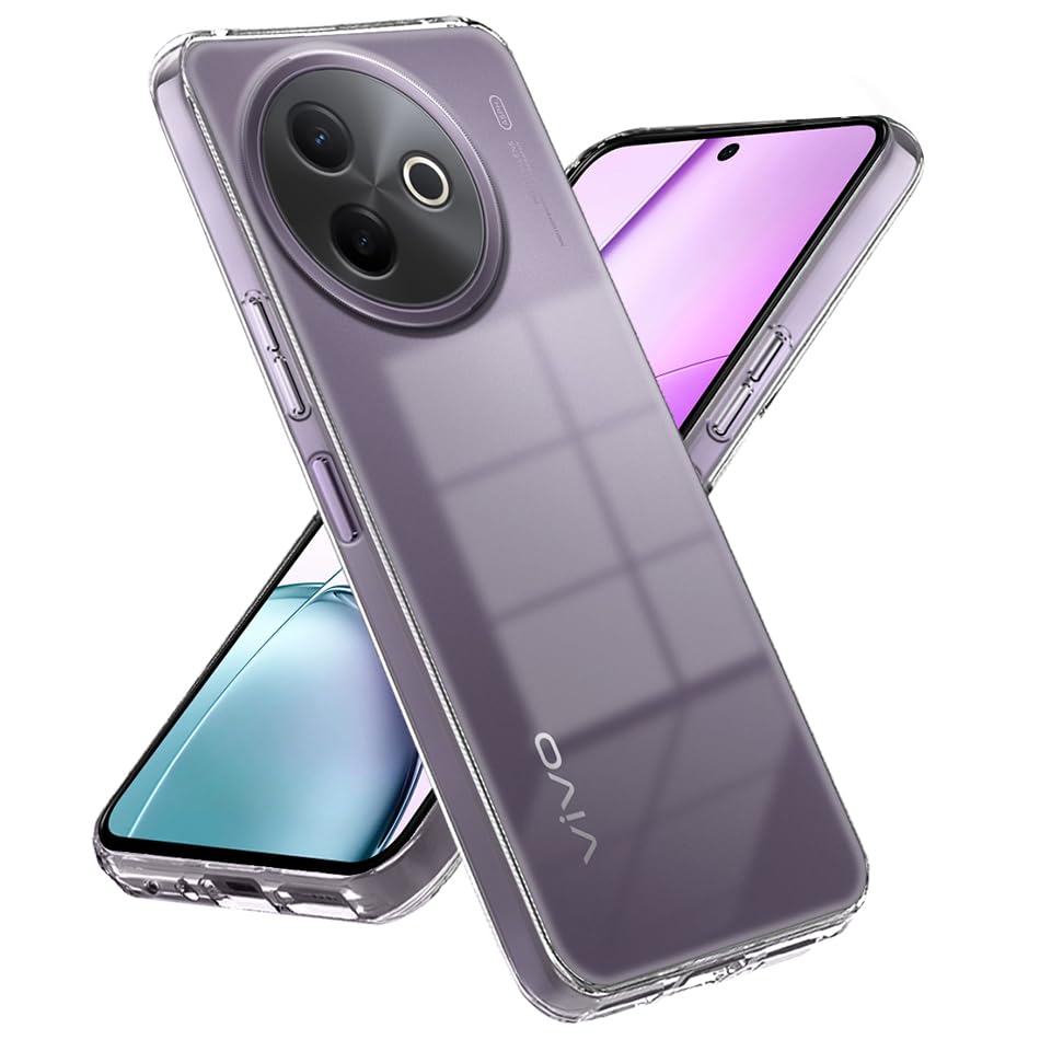 Image of Fashionury Crystal Clear Case for Vivo Y39 5G | Yellowing Resistance | Transparent TPU Silicone | Raised Camera Lips | Slim Transparent Cover