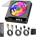 Portable DVD Player, All Region Free DVD Player with 1080P HDMI Upscaling for Smart TV, Compact Mini DVD Player with HDMI & AV Output, USB Playback, Anti-Shock, Remote Included