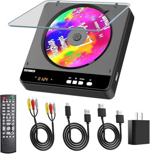 Image of Portable DVD Player, All Region Free DVD Player with 1080P HDMI Upscaling for Smart TV, Compact Mini DVD Player with HDMI & AV Output, USB Playback, Anti-Shock, Remote Included