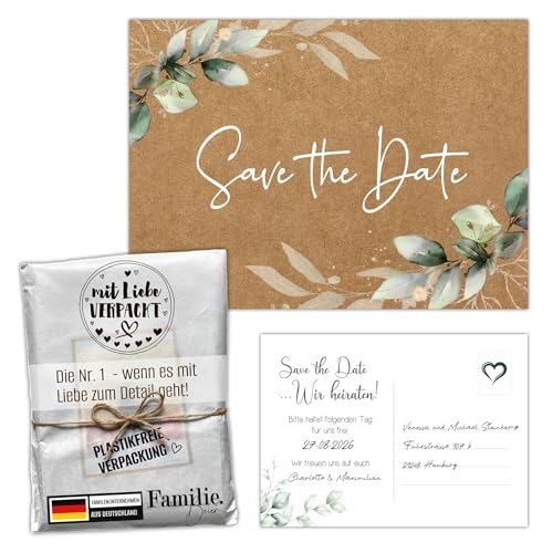 Eummel 40 hochwertige Save the Date Karten Hochzeit | Wir heiraten Einladung | Wedding...