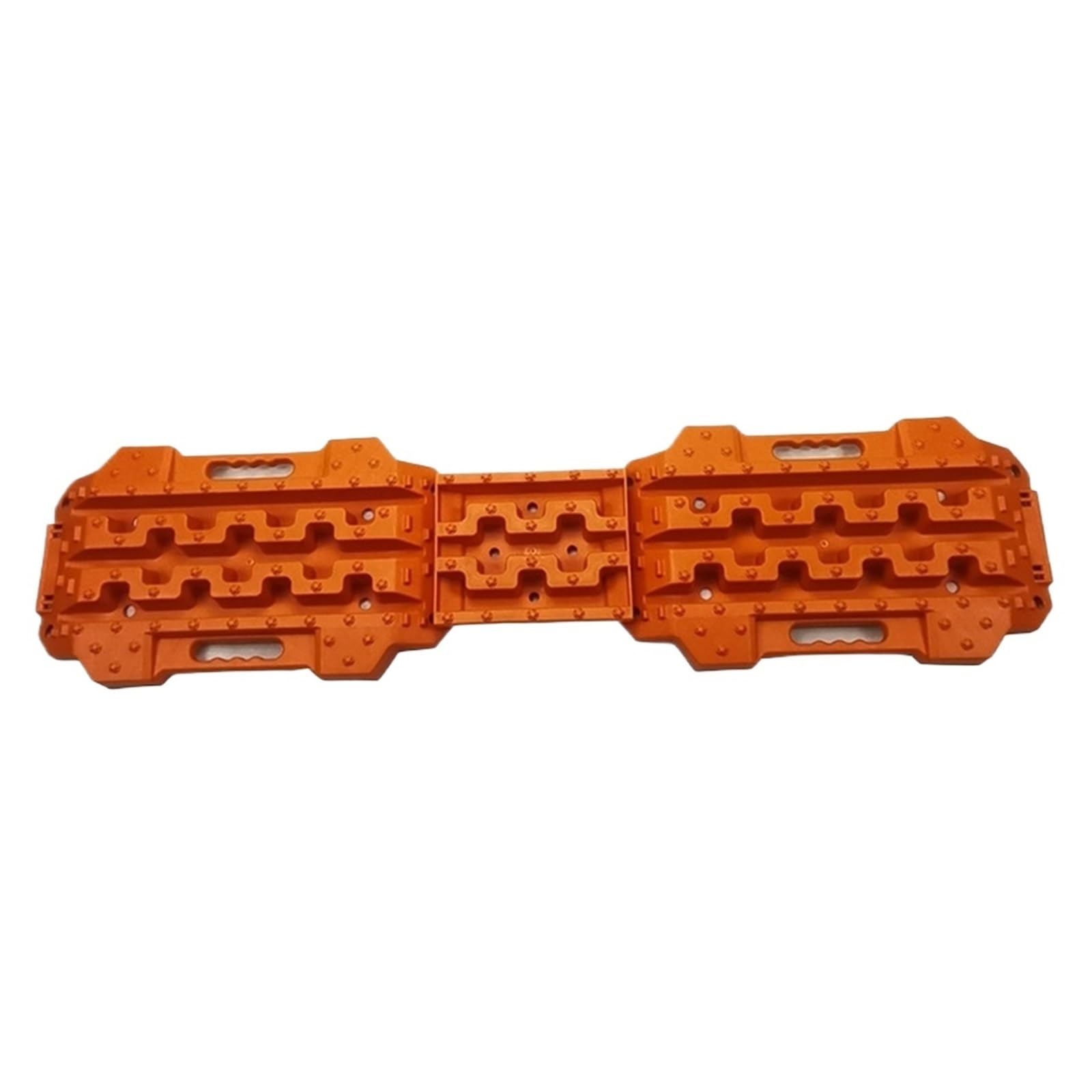 Recovery Traction Boards Off Road Traction Boards Spliceable Recovery Track Mat For 4WD Mud Sand Snow Ramps Tire Tool With Base(3PC-Orange)