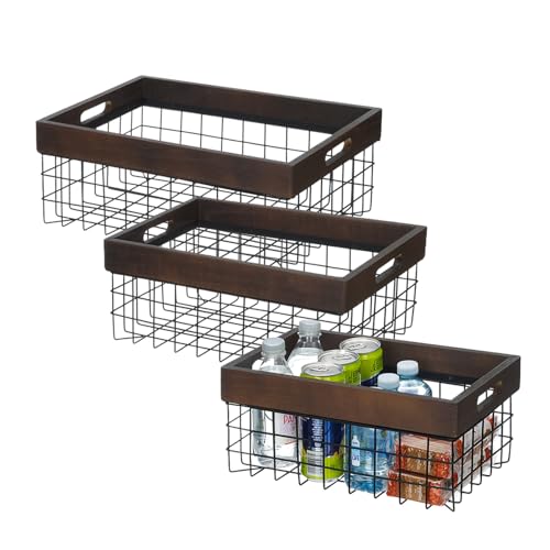 Set-of-3-Metal-Wire-Baskets-for-Organizing-Wood-Top-with-Handles-Storage-Organizer-Farmhouse-Decor-for-Kitchen-Cabinets-Pantry-Laundry-Room-Bathroom-Closets-Nesting-Countertop-Baskets Set of 3 Metal Wire Baskets for Organizing Wood Top with Handles Storage Organizer Farmhouse Decor for Kitchen Cabinets Pantry Laundry Room Bathroom Closets Nesting Countertop Baskets