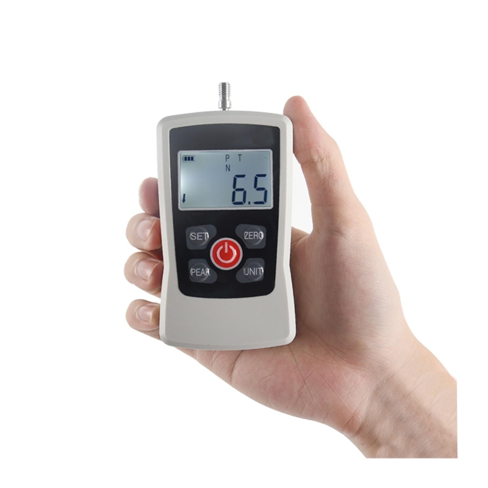 Dynamometer, 50N/5Kg Tragbarer Spannungsdruck Wirtschaftlicher digitaler Druck- und Zugkraftmesser LCD-Bildschirm Handgriff-Dynamometer