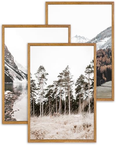 UPWOIGH Large Framed Canvas Wall Art, Set of 3 Pine
