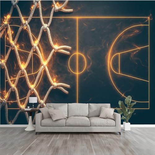 3D Basketball Wall Mural Peel & Stick Wallpaper