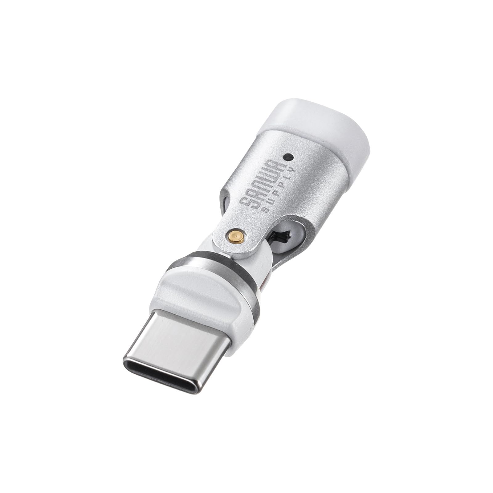 サンワサプライ USB2.0 Type-Cアダプタ（540度回転・240W・ホワイト） AD-USB34CCFW