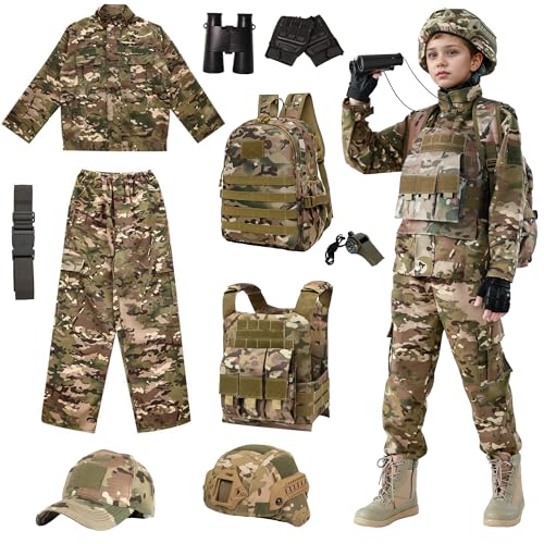 Disfraz militar para niños 6-7 años camuflaje