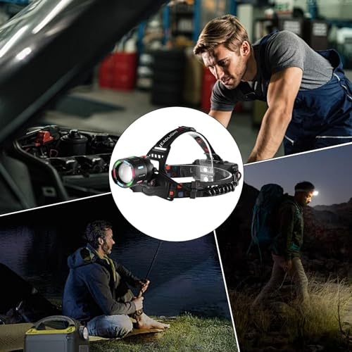 Linterna frontal impermeable con diadema ajustable y batería recargable para correr 5