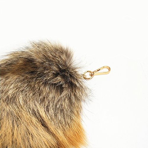 generisch Fuchsschwanz Anhänger Kunstfell Foxtail Prärie Fuchschwanz Antenne Extra Groß Schlüsselanhänger Tasche Zusätze Tasche Anhänger Auto Dekoration Weich Flaumig etwa 40cm