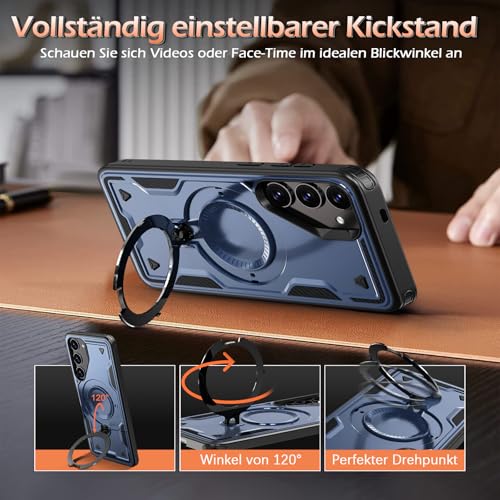 Image of for Samsung Galaxy S25 FE Case Magnetic with Stand, with Mag-Safe, with Screen Protector, Wireless Charging, Shockproof for Samsung S25 FE 5G Phone Case, Ring Holder Phone Cover, for Samsung S25 FE