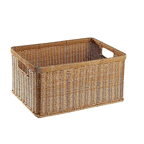 Panier pique-nique rotin tressé haut de gamme, boîte de rangement déco chambre