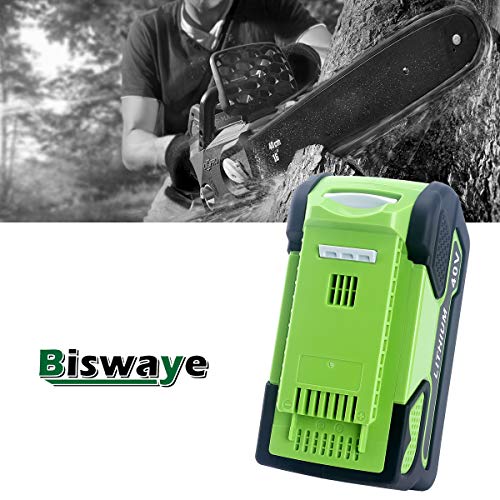Biswaye 29472 Replacement 6.0Ah 40V Lithium Battery for GreenWorks 40V G-MAX Power Tools 29462 29252 20202 22262 25312 25322 20642 22272 27062 21242