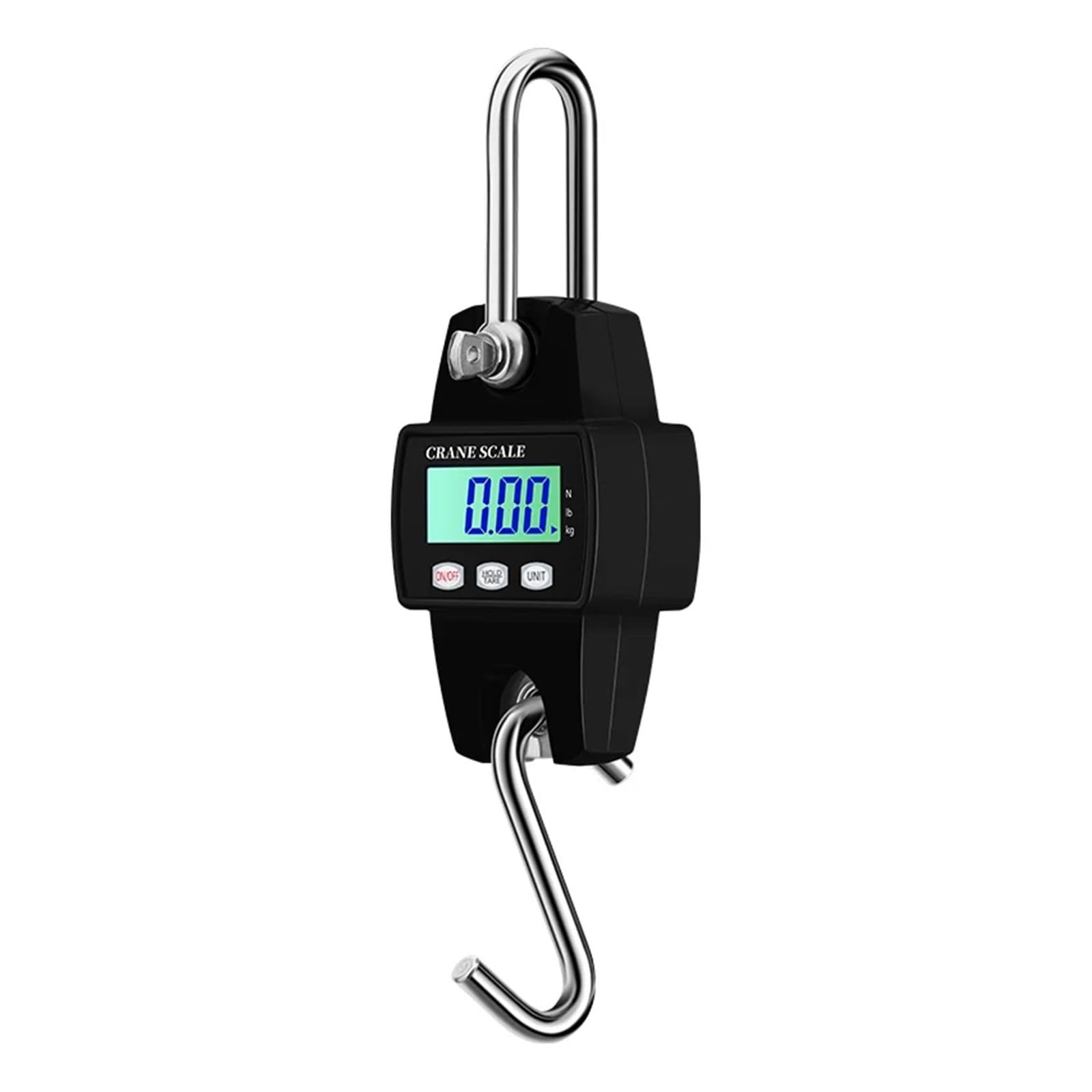 Báscula colgante digital de 300 kg, báscula de pesca, báscula colgante electrónica portátil de acero inoxidable de alta precisión con gancho LCD Retención y tara(Black)