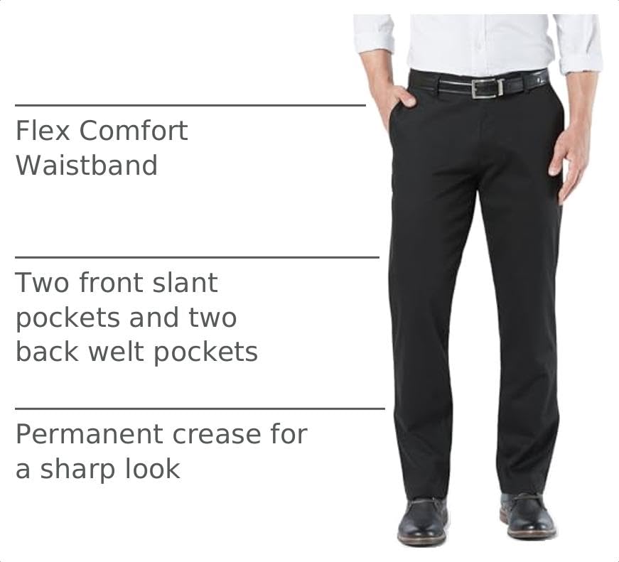 Image of Dockers Mens Straight Fit Signature Lux Cotton Stretch Khaki Pant