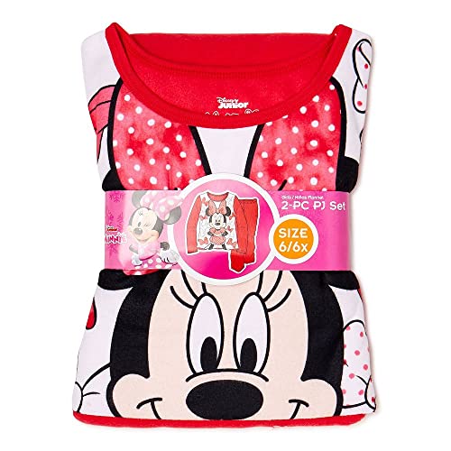 Disney Little Girls Minnie Mouse 2 Piece Pajamas Sleep Set (4-5) Red2