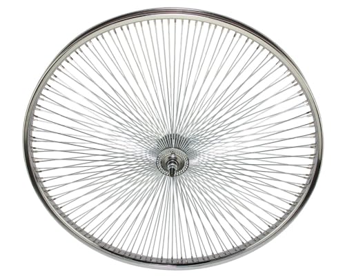 Lowrider Bike 29 Steel Front Wheel 144 Spoke 14g Chrome 3/8 Axle Single Wall Chrome.