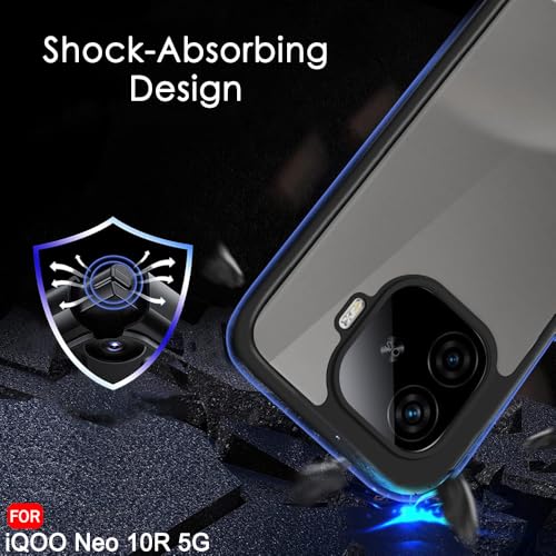 Image of TheGiftKart Hybrid Shockproof Back Cover Case for Motorola Moto Signature 5G | Camera Protection Module | Hard Back Case Cover for Moto Signature (PC & TPU, Translucent Smoke Matte Back, Black Sides)