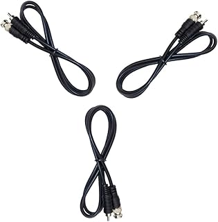 SiyuXinyi BNC Cable RG59 6 Feet BNC Male to RCA Male, 75 Ohm, Coaxial BNC to RCA Video Cable, for Video Connectivity BNC Male to BNC Male Jumper Cable with Black Connector for CCTV DVR to TV System(3-Pack)
