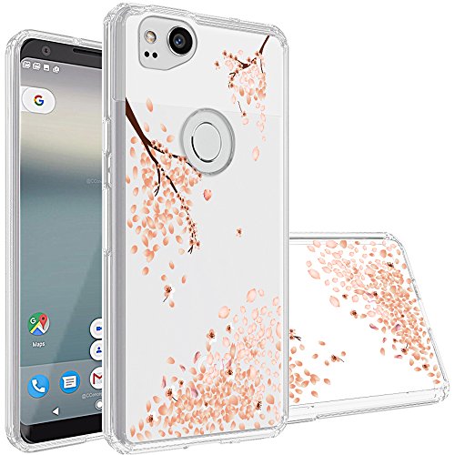 Google Pixel 2 Case,Topnow [Anti-Scratch PC + Shockproof Anti-Drop Soft TPU] Advanced Printing Pattern Phone Cases Glossy Drawing Design Cover for Google Pixel 2(Falling Plum)