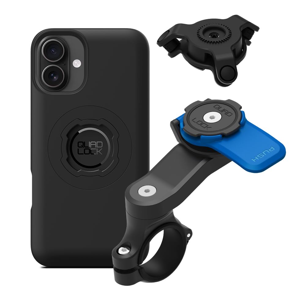 Quad Lock Motorcycle Handlebar Phone Mount Kit with Vibration Dampener and iPhone 13 MAG Case — view 29