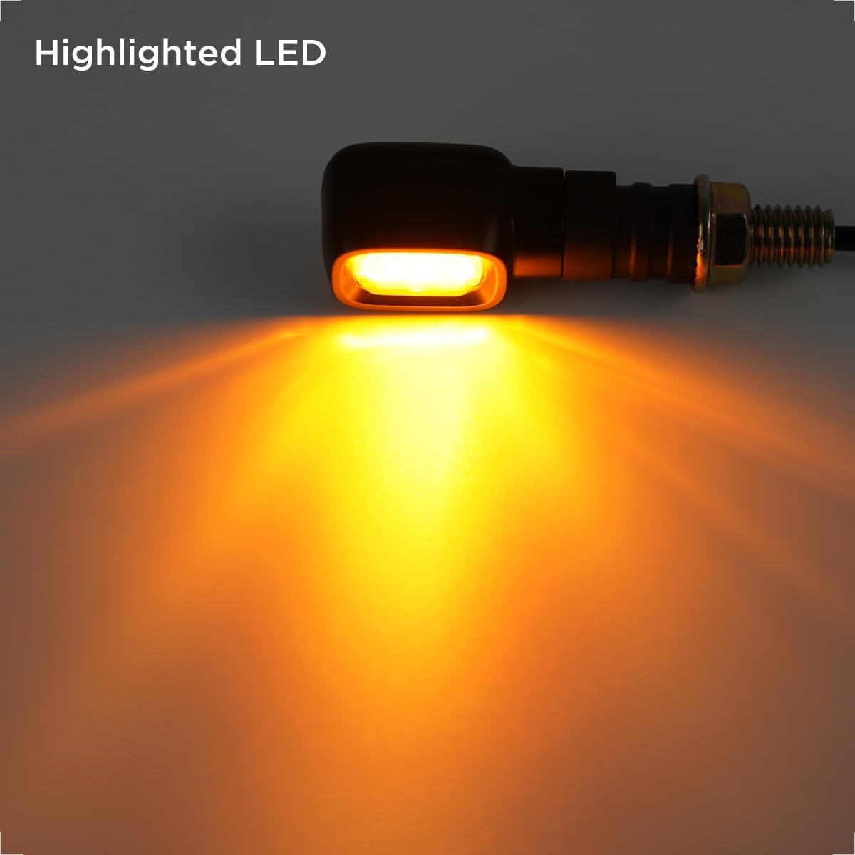 evermotor Frecce Moto LED 12V per moto, Omologate E24 Mini indicatore, Rettangolare, IP67 impermeabile, 4 pezzi, 400mm cavo lungo