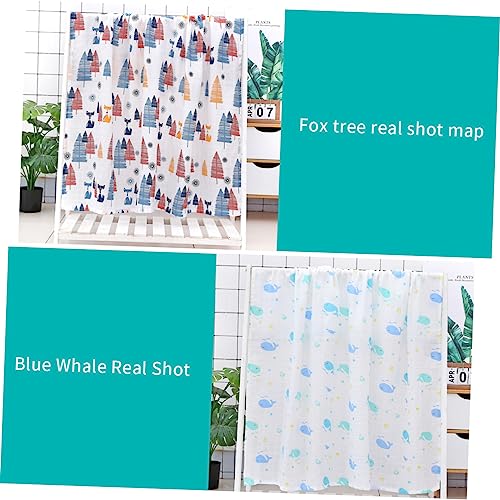 Toddmomy 2 Stks Babybadhanddoeken Zachte Badhanddoeken Baby Washandje Mousseline Inbakeren Deken Mousseline Deken Baby Deken Dwarsliggers Voor Peuters Gedrukte Trolley Handdoek Baby - Afbeelding 5