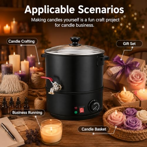 Fundidora de cera de 20 litros con boquilla calefactora para fabricación de velas 7