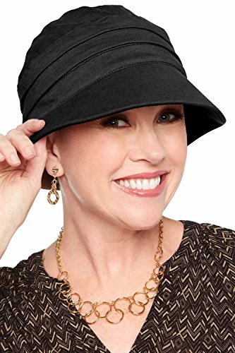 Cardani UPF Adventure Cap 100% Cotton Newsboy Hat with Aloe Lining | UPF 50+ UPF Black