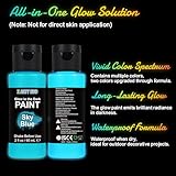 X ARTY HUB Glow in The Dark Paint, 15 Acrylic Colours (60 ml/Bottle) with 2 Brushes, UV Fluorescent Blacklight Paint Set for Fabric, Rocks, DIY Crafts, Wall Art, Outdoor Decor - Image 3