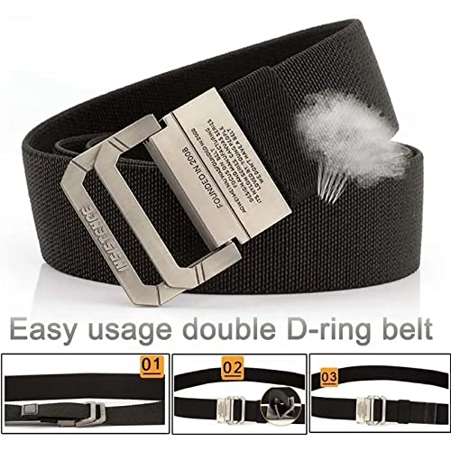 Cinto de Trabalho Masculino, Cinto de Trabalho de Nylon Bem Tecido para Caminhadas (Preto)