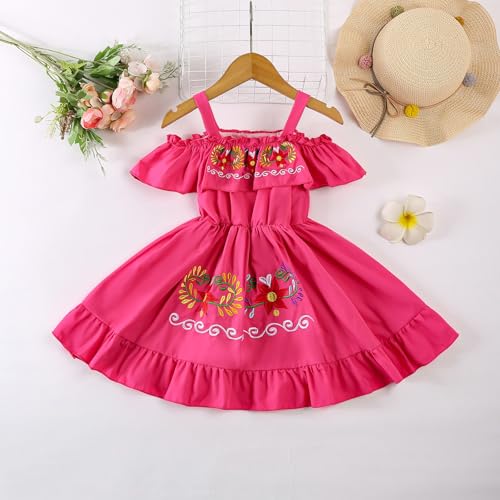 VINUOKER Toddler Girls Mexican Dress Ethnic Embroidered Dress2