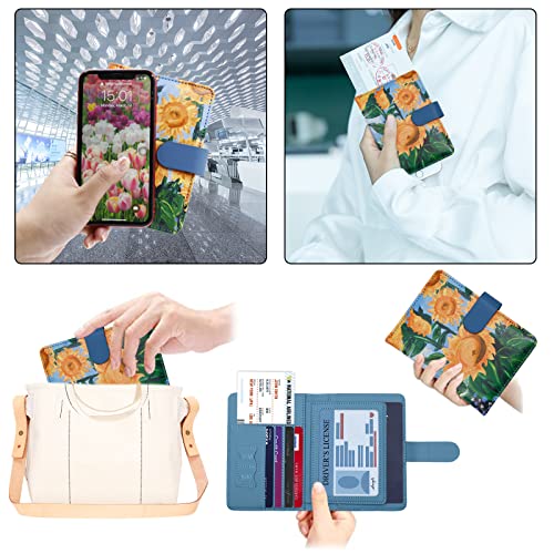 Image of Melsbrinna Rfid Passport Holder for Travel women /Men, Cute Passport Wallet Rfid Blocking Card Slots, Rfid Passport Cover /CaseTravel Wallet, Passport Book Holder (1, Blue2)
