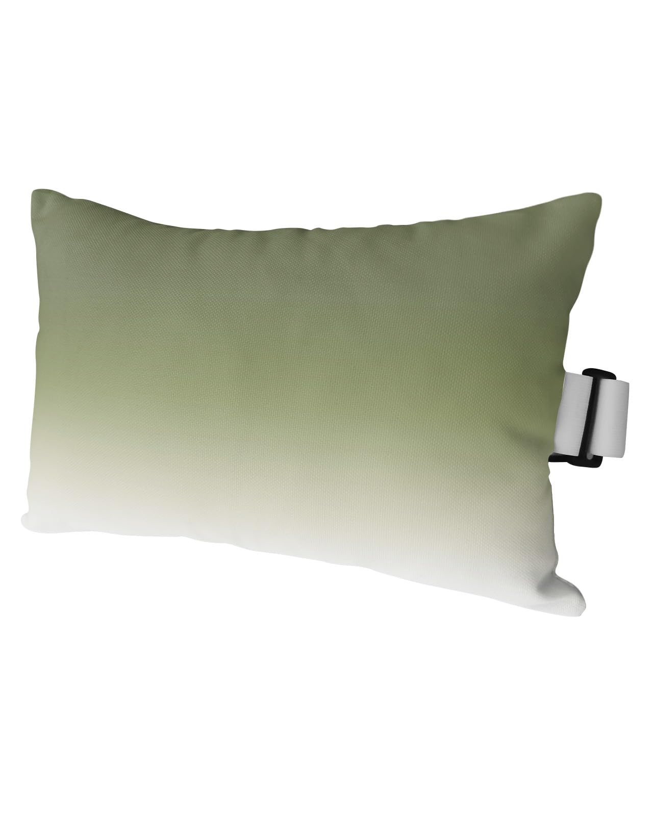 HERBED Outdoor Pillows Covers with Inserts Sage Green and Beige Ombre Color Gradient Waterproof Pillow with Adjustable Strap Throw Pillows for Patio Furniture Pool Lounge Chair, 12x20 Inch, 1PCS