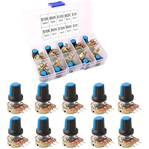FULARR® 10Pcs Premium Lineal Cónico Rotativo Potenciómetro Kit Cover